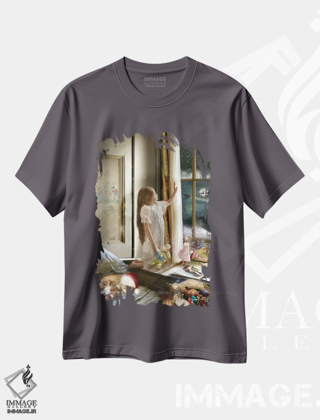تیشرت طوسی طرح دار جادوی کریسمس اثر شارلوت بیرد
