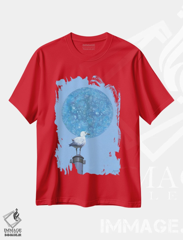 تیشرت قرمز طرح دار خورشید اثر بنی تو سالمرون