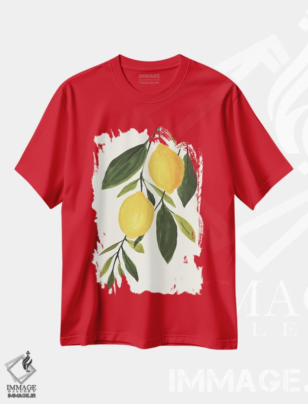 تیشرت قرمز طرح دار شاخه لیمو I اثر آنی وارن
