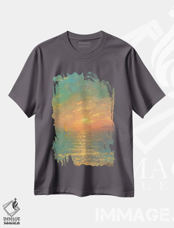 تیشرت طوسی طرح دار دریا بیست و هفتم اثر دمیتری اولین