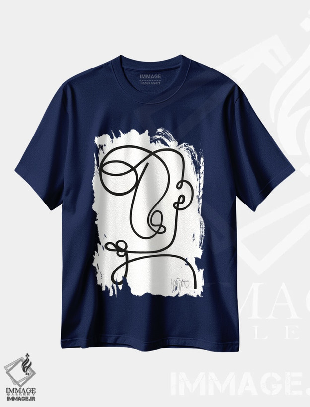تیشرت سرمه ای طرح دار مرد باهوش تر اثر آنتونی اسکوییزاتو