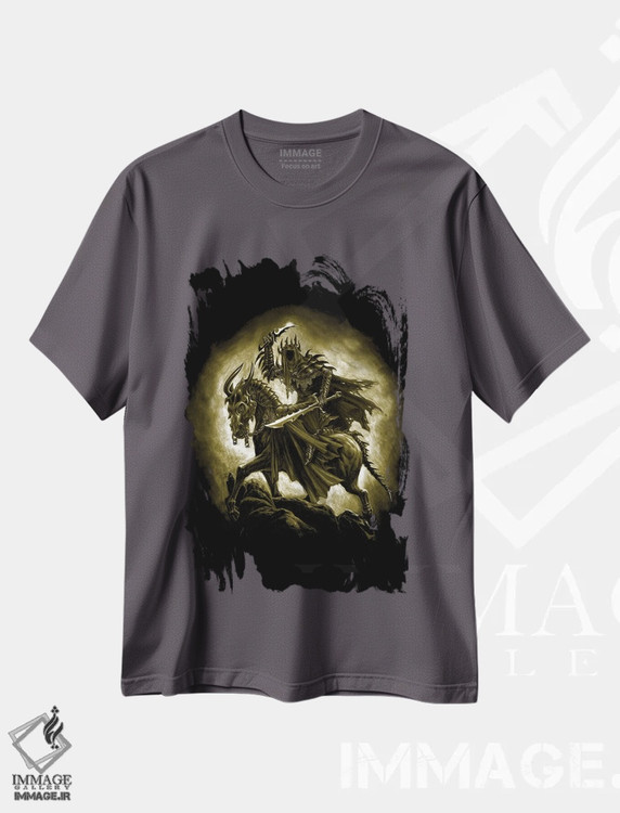 تیشرت طوسی طرح دار سوارکار سیاه اثر آلکمی انگلند