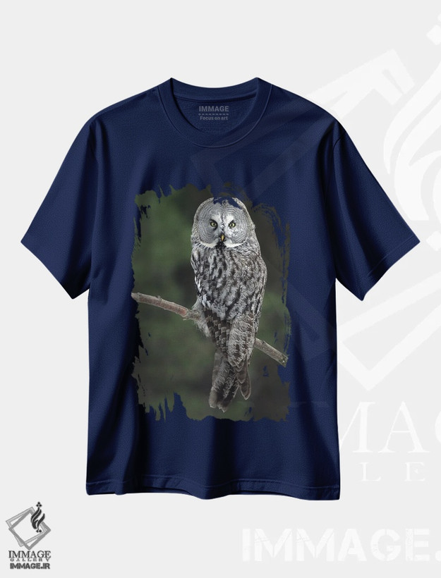 تیشرت سرمه ای طرح پرندگان ,اثر میگل لاسا