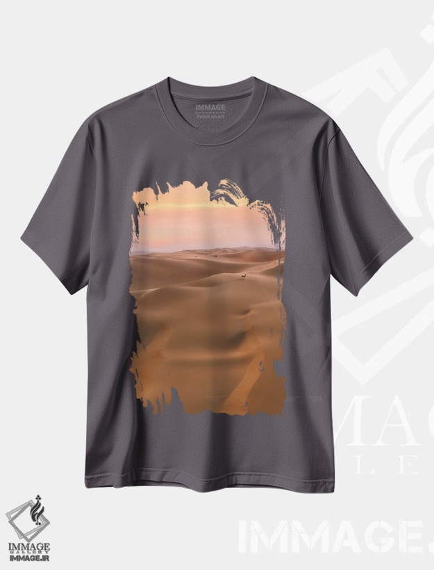 تیشرت طوسی طرح دار زندگی کویری اثر فابیو آنتنور