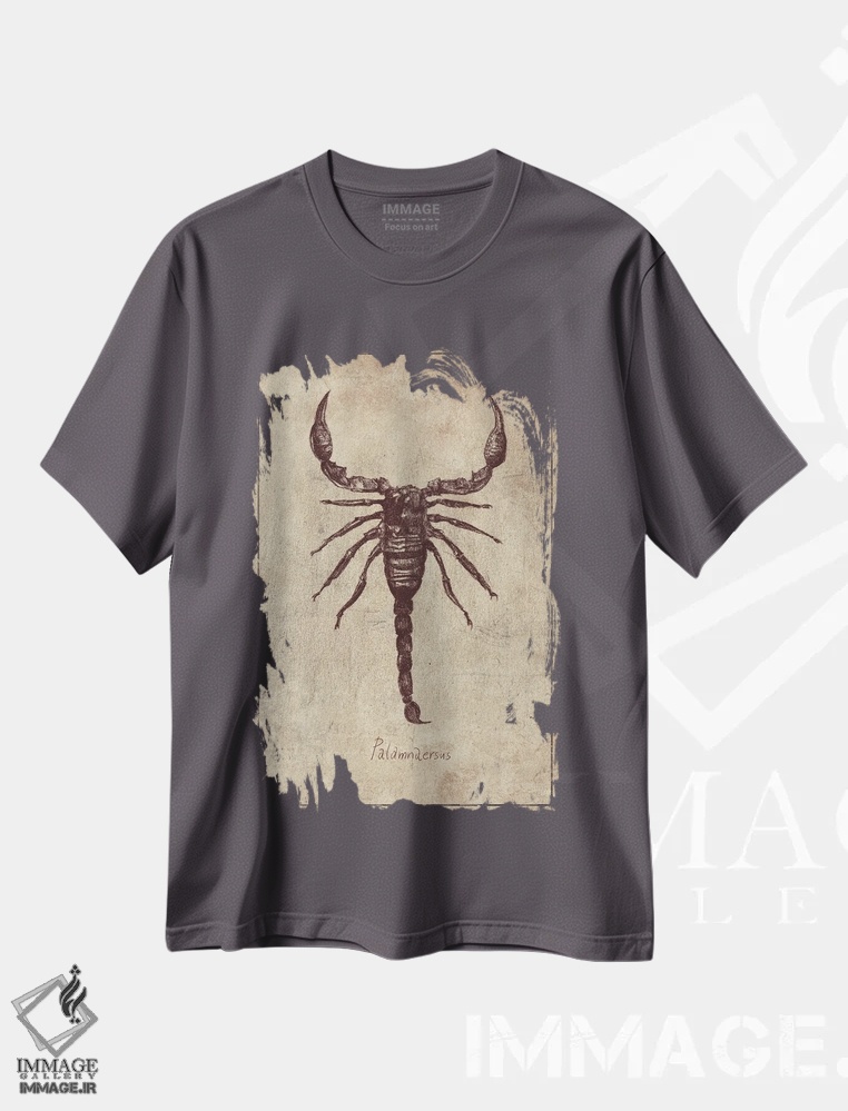 تیشرت طوسی طرح هنری ,پالامنارسوس اثر مایک کوبو