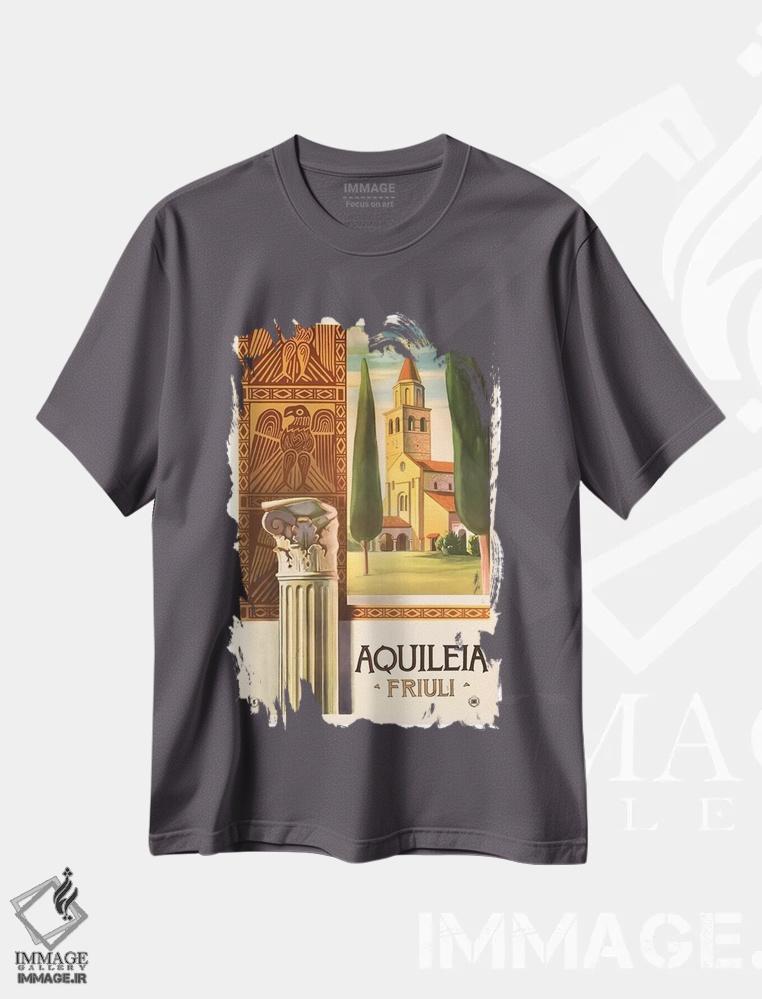 تیشرت طوسی طرح دار Friuli,آکوئیلیا، فریولی اثر هنرمند ناشناس