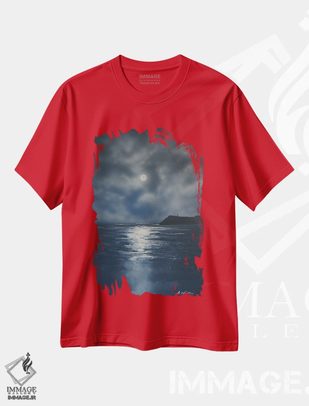 تیشرت قرمز طرح دار سر سیاه اثر آلن وستون
