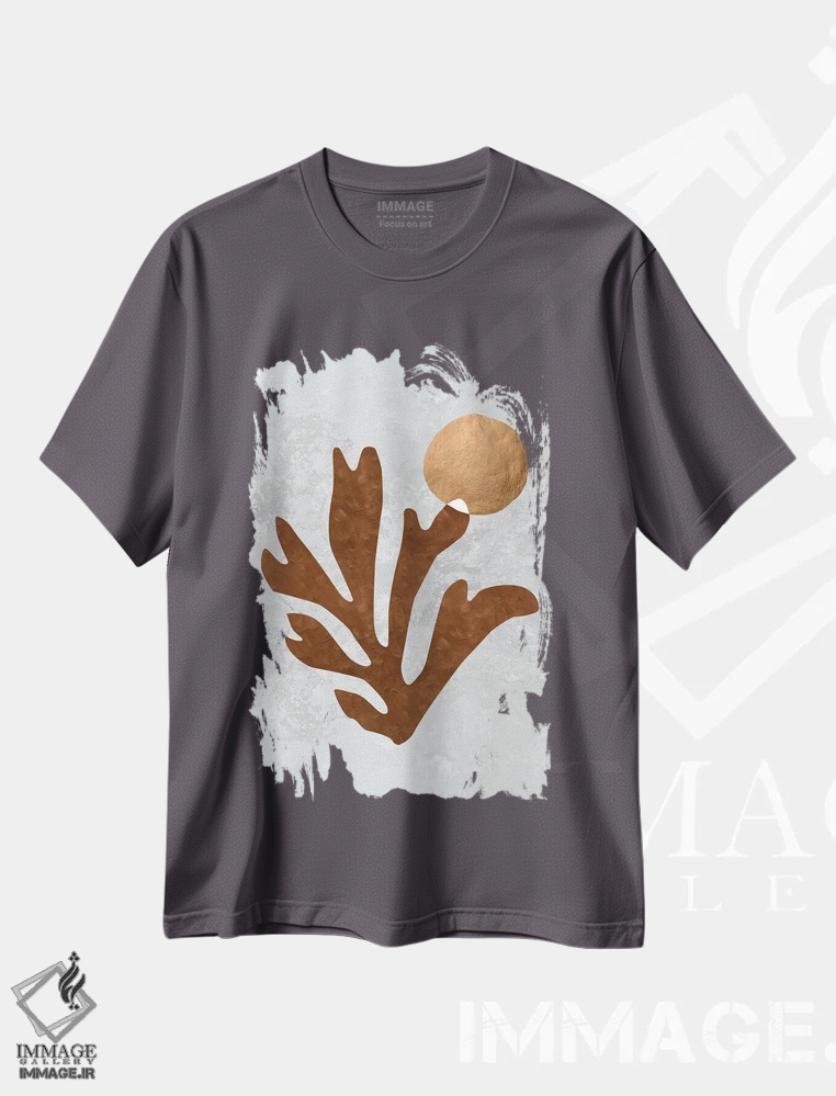 تیشرت طوسی طرح دار شکل انتزاعی فندی II اثر هلو مورائس