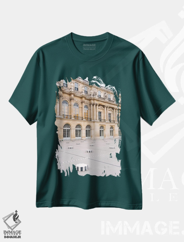 تیشرت سبز طرح دار قصر سلطنتی اثر بثانی یانگ