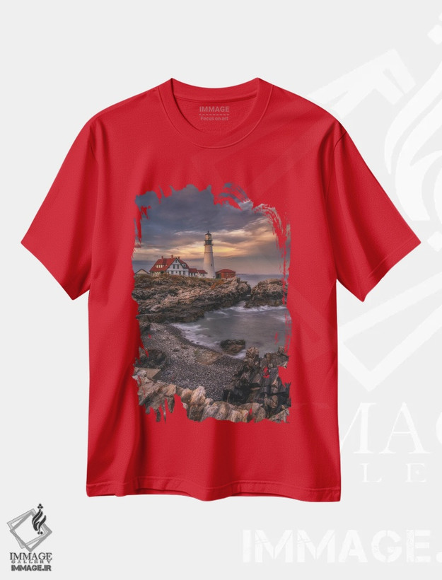 تیشرت قرمز طرح دار نگهبان ساحل اثر دارن وایت فوتوگرافی
