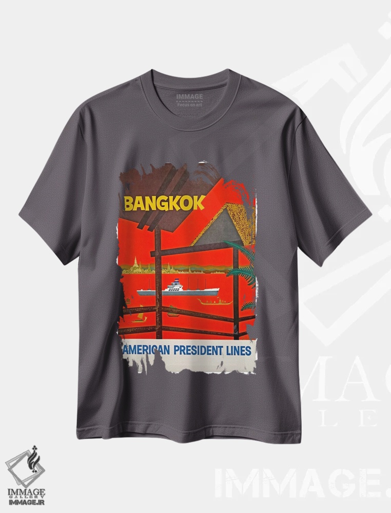 تیشرت طوسی طرح دار Thailand,بانکوک، تایلند اثر هنرمند ناشناس