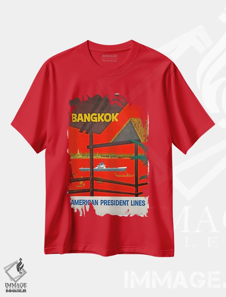 تیشرت قرمز طرح دار Thailand,بانکوک، تایلند اثر هنرمند ناشناس