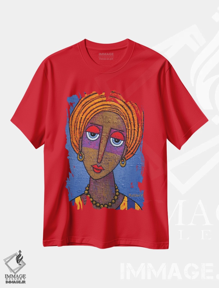 تیشرت قرمز طرح هنری ,عروس جدید اثر آدوبی مایداز مکین دی