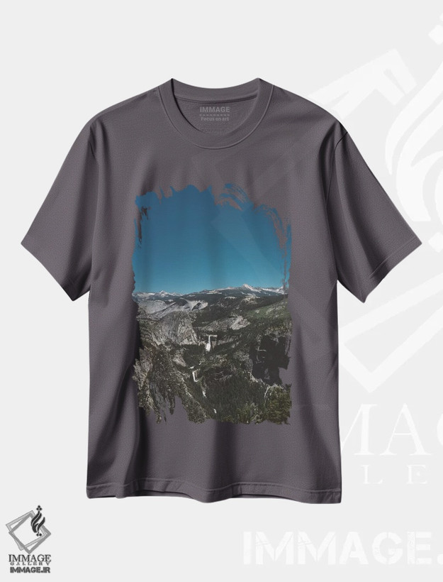 تیشرت طوسی طرح دار Yosemite National Park IV,نقطه گلیشر - پارک ملی یوسیمیتی چهارم اثر بثانی یانگ