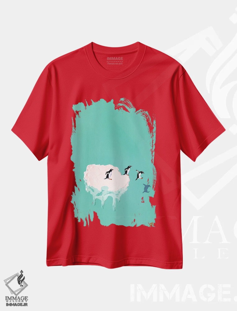 تیشرت قرمز طرح منظره ,یخ شماره چهار اثر لنا اسمیرنُوا