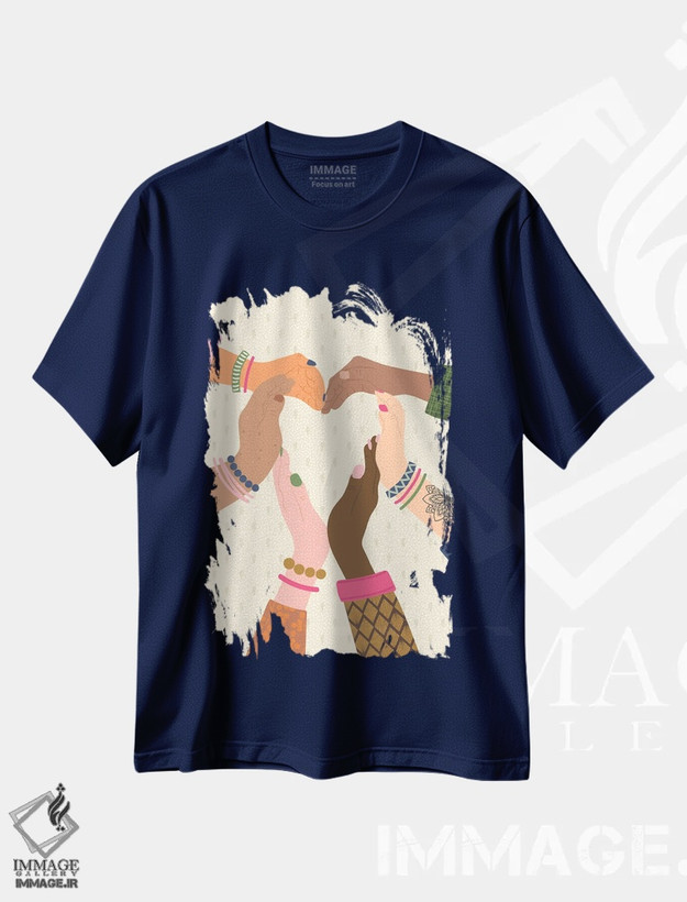 تیشرت سرمه ای طرح هنری ,زندگی آهسته اثر لیزا وایت باتن