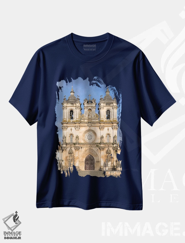 تیشرت سرمه ای طرح معماری ,Mosteiro de Santa Maria de Alcobaca. Portugal.,صومعه آلکوباکا، صومعه سانتا ماریا د آلکوباکا. پرتغال اثر مارتین زویک