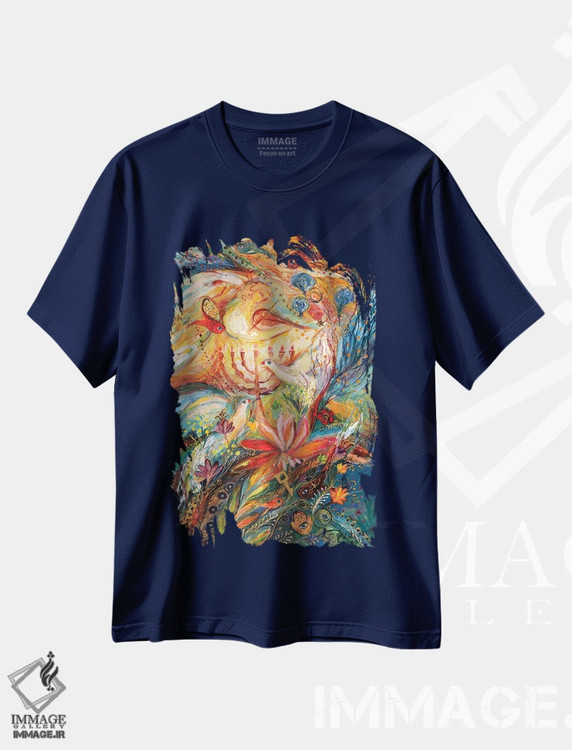 تیشرت سرمه ای طرح دار فرشتگان بر بزم عروسی: تریپتیک بخش راست اثر النا کوتلیارکر