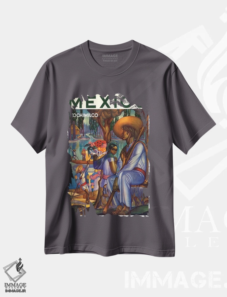 تیشرت طوسی طرح دار Xochimilco,مکزیک، سوچی میلکو اثر هنرمند ناشناس