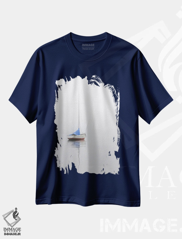 تیشرت سرمه ای طرح دار White & Blue,قایق بادبانی؛ قرمز، سفید و آبی اثر نیکلاس بل