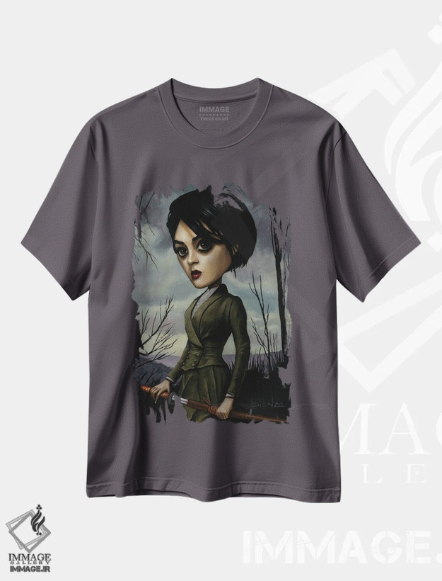 تیشرت طوسی طرح دار بازگشت آلاناً اثر دیینزو
