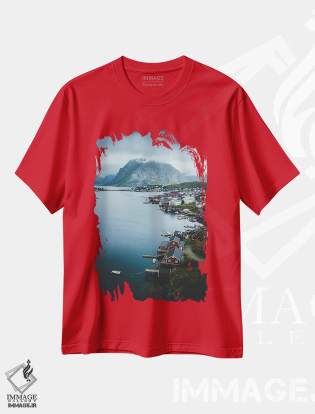تیشرت قرمز طرح دار رینه، لوفوتن، نروژ اثر استفن فوس بک