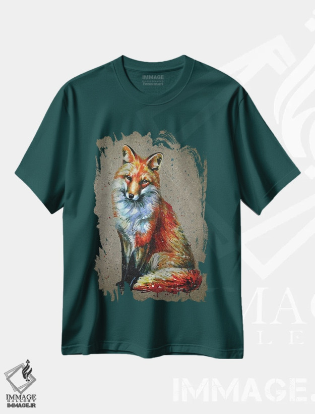 تیشرت سبز طرح دار روباه اثر کنستانتین کالینین