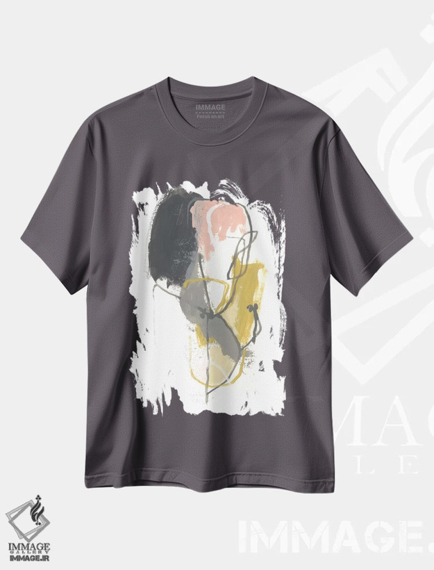 تیشرت طوسی طرح دار تجزیهٔ لرزه ای دوم اثر جون اریکا وس