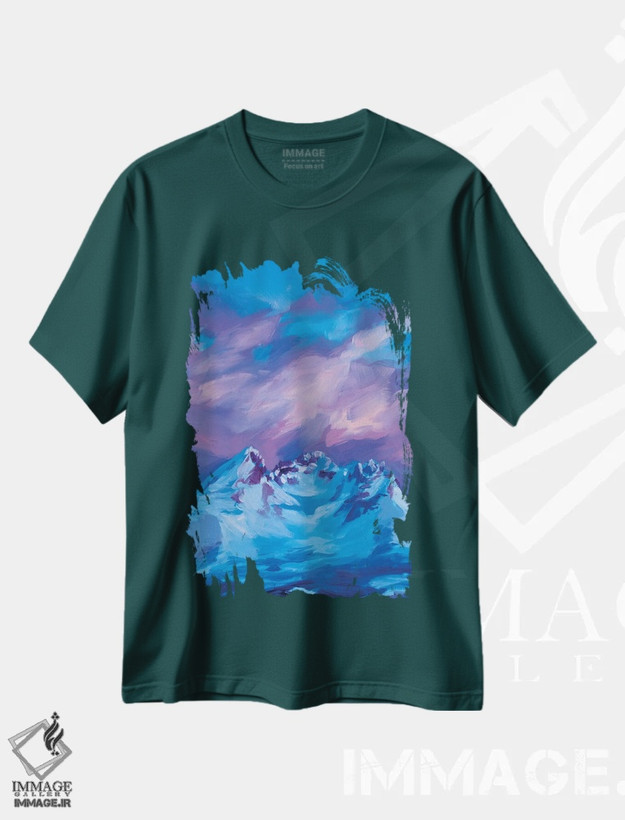 تیشرت سبز طرح دار مطالعهٔ کوه دوم اثر آندریا فِیرفرویس