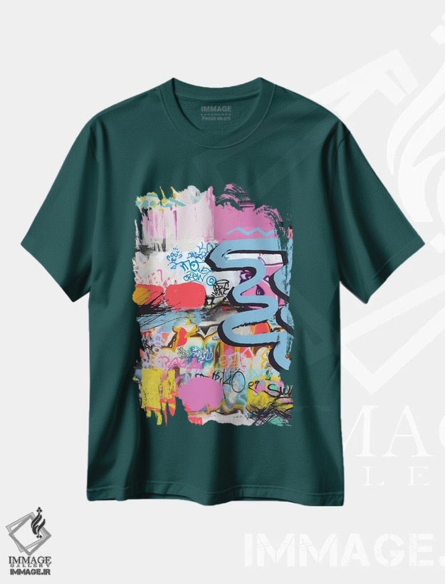 تیشرت سبز طرح دار "دوستی" اثر ایرنا اورلوف