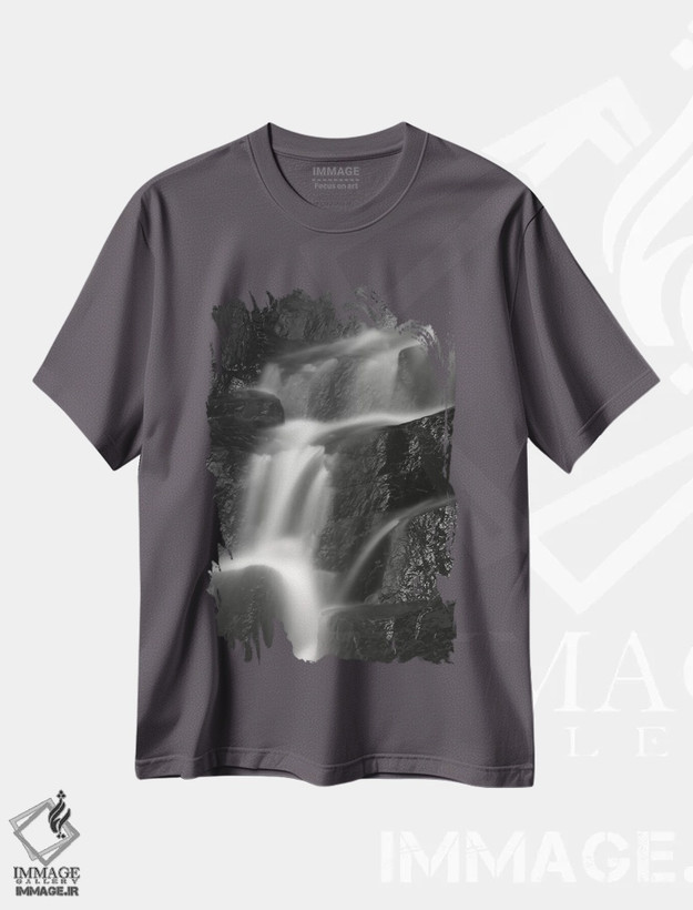 تیشرت طوسی طرح دار New York State. Waterfall,آمریکا، ایالت نیویورک. آبشار اثر کریس موری