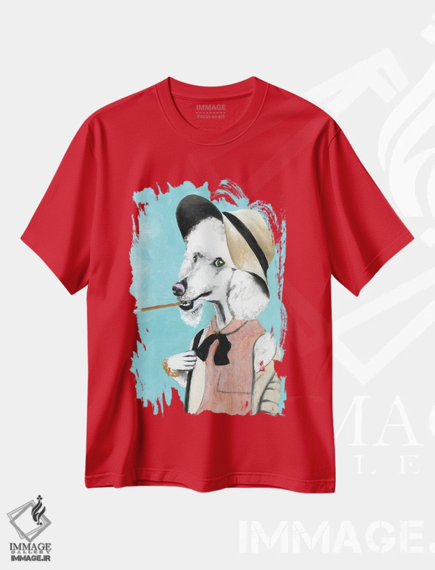 تیشرت قرمز طرح دار پودل خوش پوش اثر کوکو د پاریس