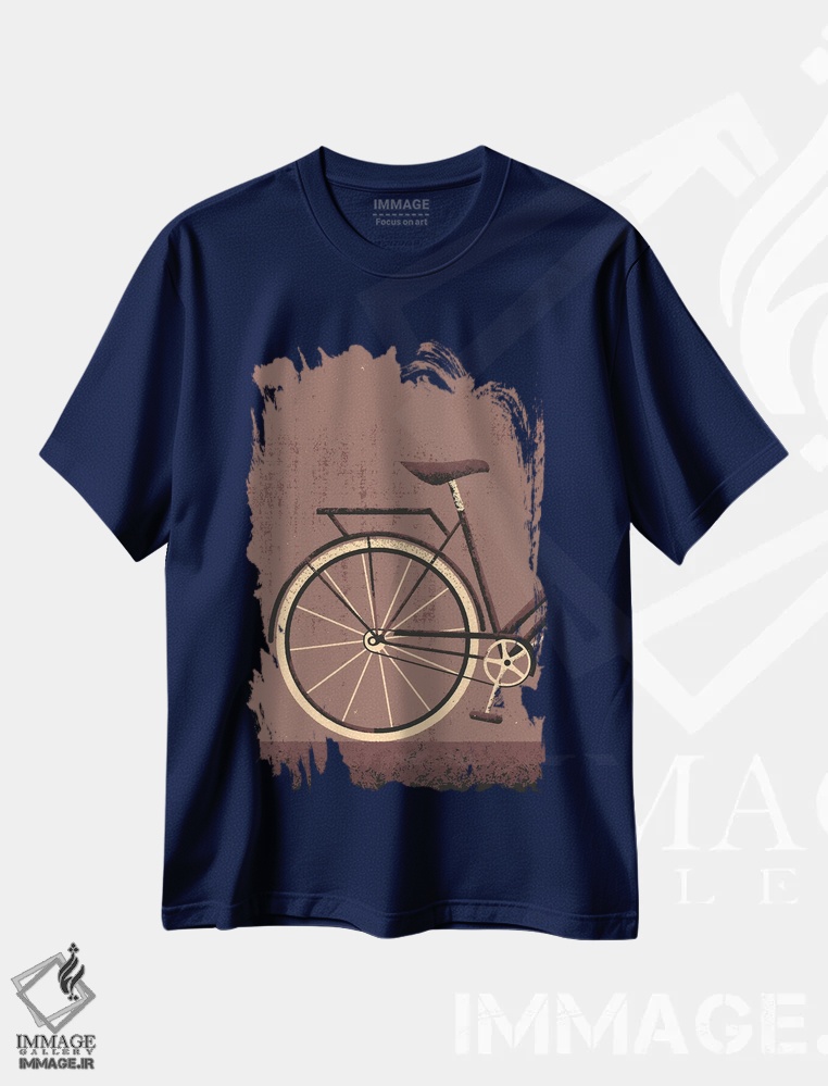 تیشرت سرمه ای طرح دار دوچرخه قدیمی اثر امر کاریچ