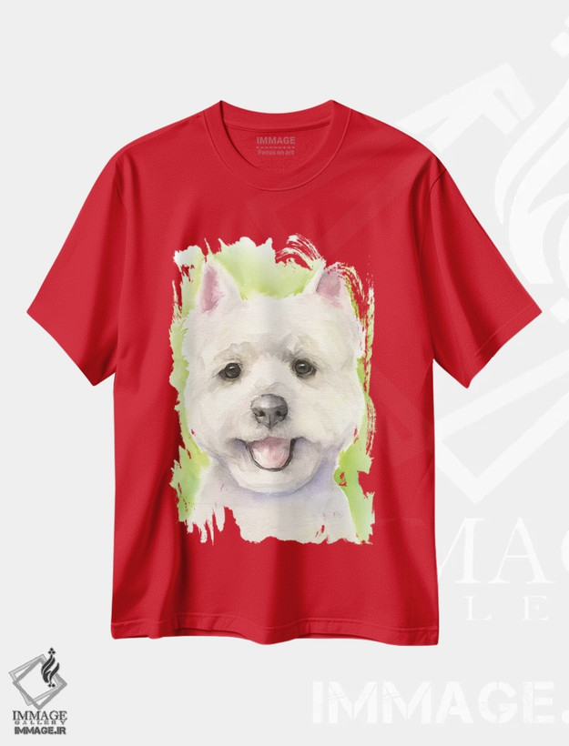 تیشرت قرمز طرح دار وستی اثر جورج دیاچنکو
