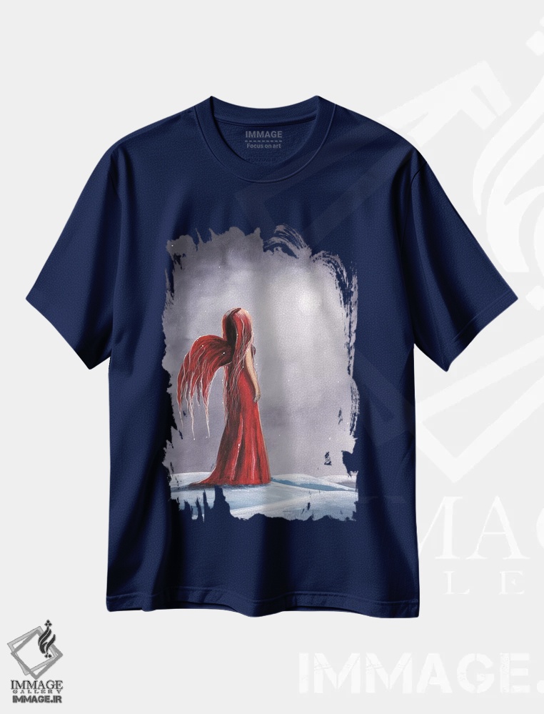 تیشرت سرمه ای طرح فانتزی ,ملکه شب های زمستانی اثر سالن هنری مون لایت