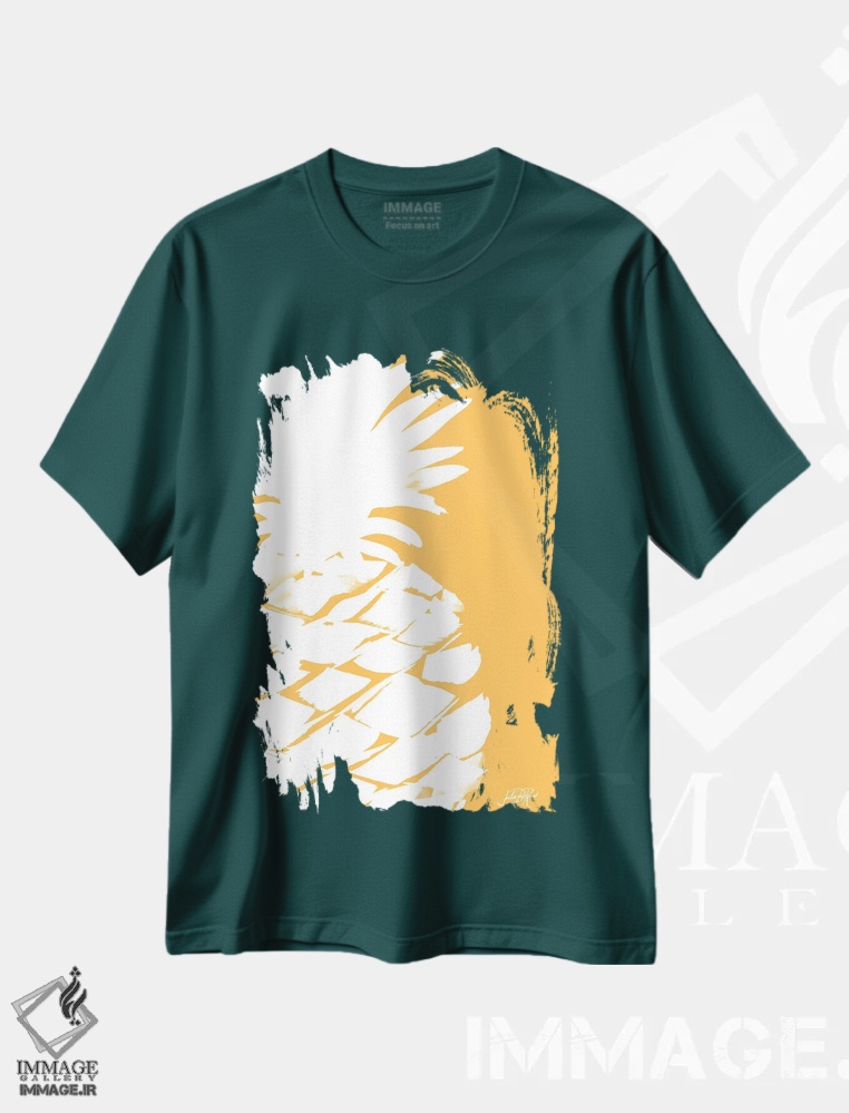 تیشرت سبز طرح دار آناناس مدرن III اثر جولی دریسه