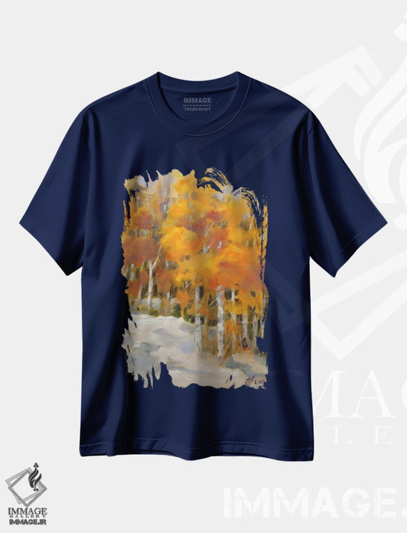 تیشرت سرمه ای طرح دار یک روز در فضای باز اثر جودی آهرنز