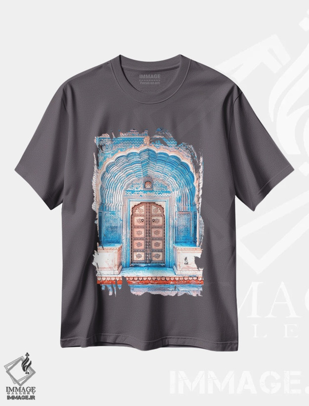 تیشرت طوسی طرح دار معماری در راجستان اثر مانجیک پیکچرز