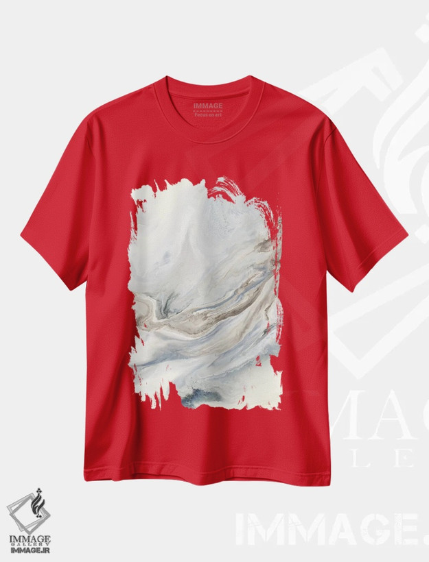 تیشرت قرمز طرح دار درهم تنیده اثر کوری لاوِل