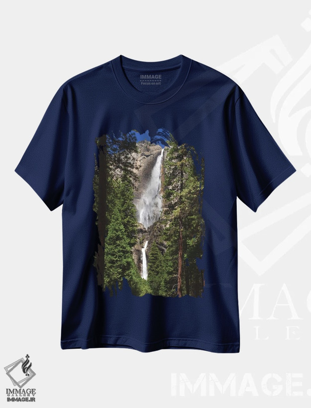 تیشرت سرمه ای طرح دار California, Yosemite National Park. Yosemite Falls Landscape.,منظره آبشار یوسمیتی اثر جینز گالری