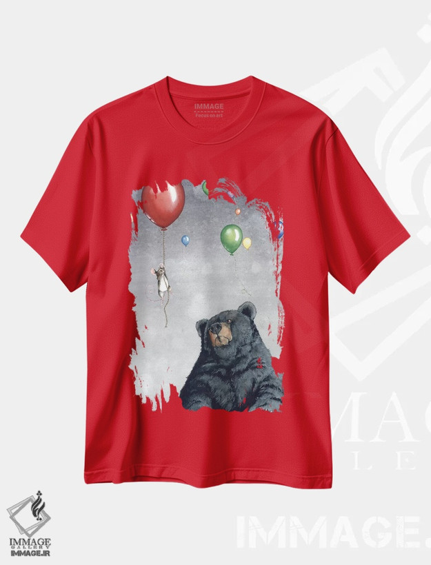 تیشرت قرمز طرح فانتزی ,همه جاگرد اثر مگی واندواله