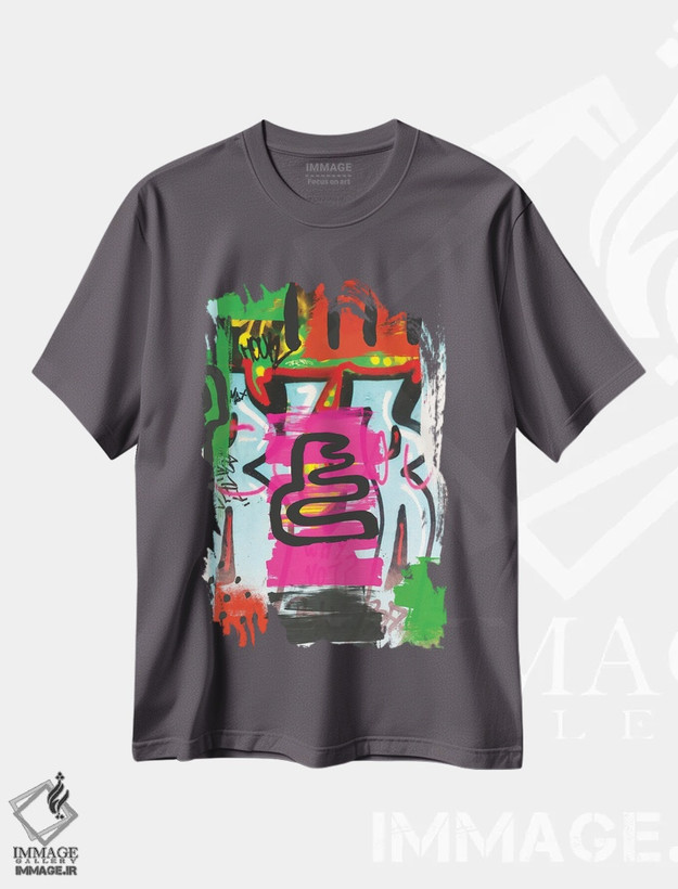 تیشرت طوسی طرح دار "حالت جدید" اثر ایرنا اورلوف