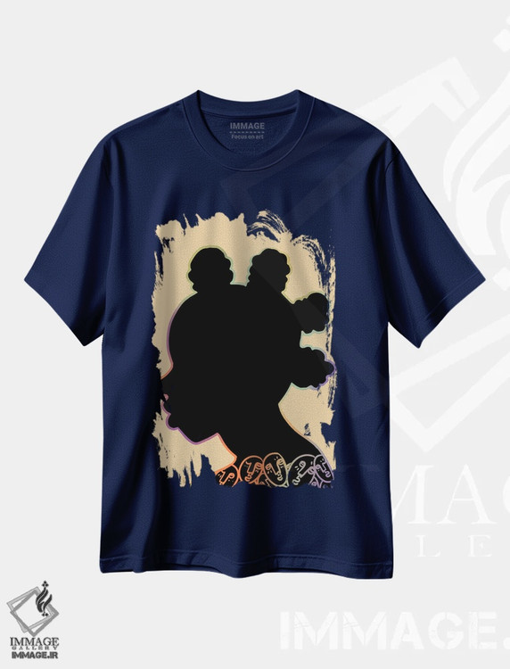 تیشرت سرمه ای طرح دار سیلوئت او اثر بری پیپنز