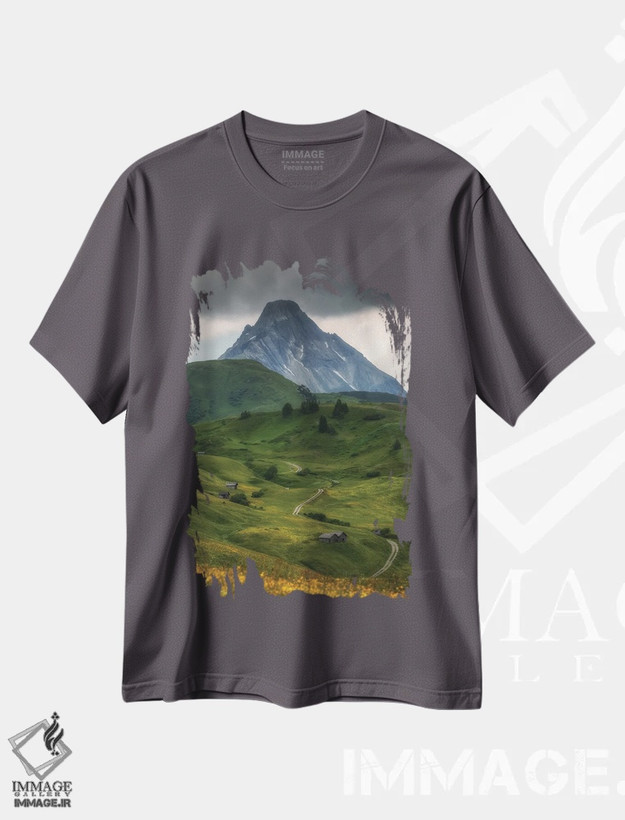تیشرت طوسی طرح دار Alps In Austria,تیِرول، آلپ در اتریش اثر میکولاج گوسپودرک