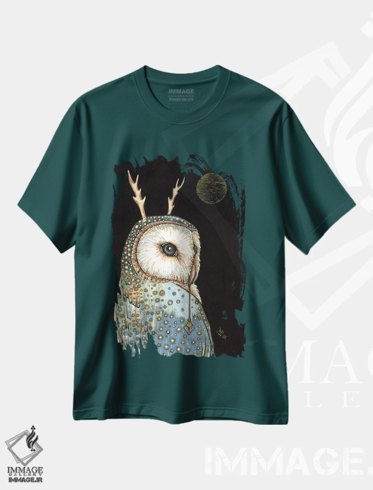 تیشرت سبز طرح دار روح درخت اثر آنیتا اینوراریتی