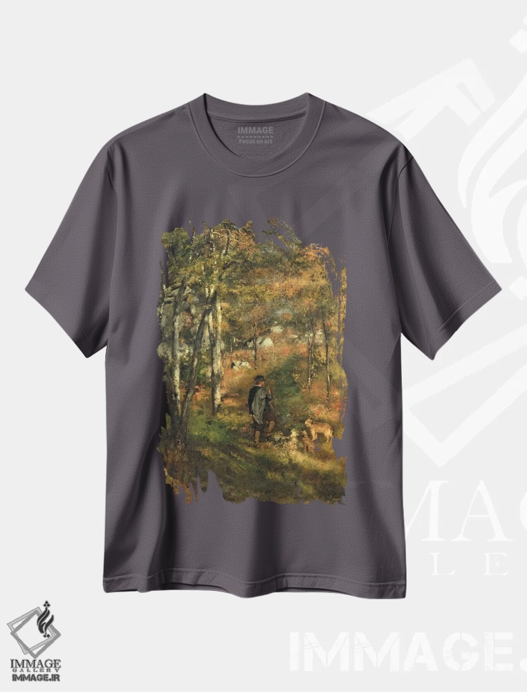 تیشرت طوسی طرح دار ژول لو کُر در جنگل فونتن بلو، ۱۸۶۶ اثر پیر-اوگوست رنوار