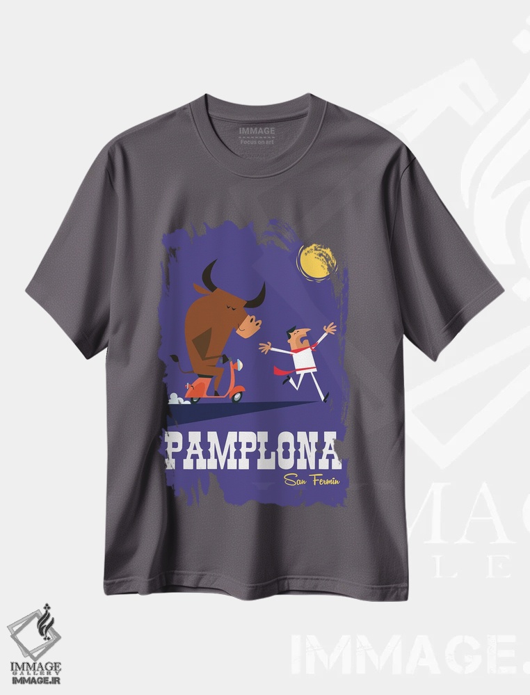 تیشرت طوسی طرح دار "پامپلونا" اثر گری گودل
