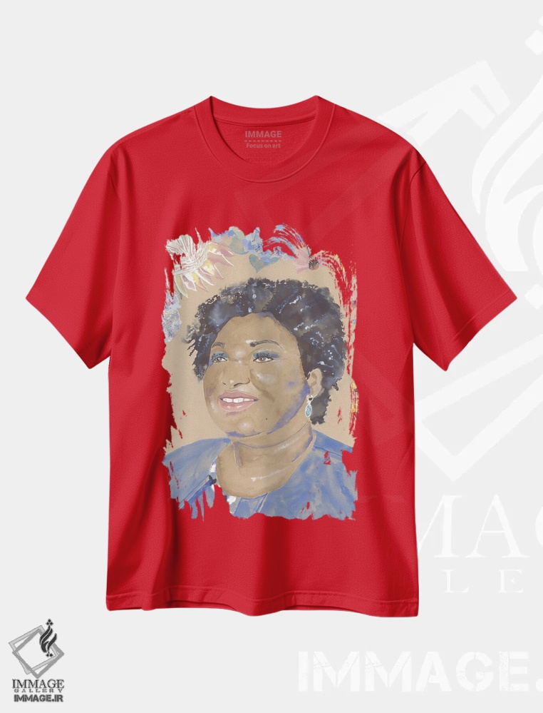 تیشرت قرمز طرح دار استیسی اثر کلر ویلسون