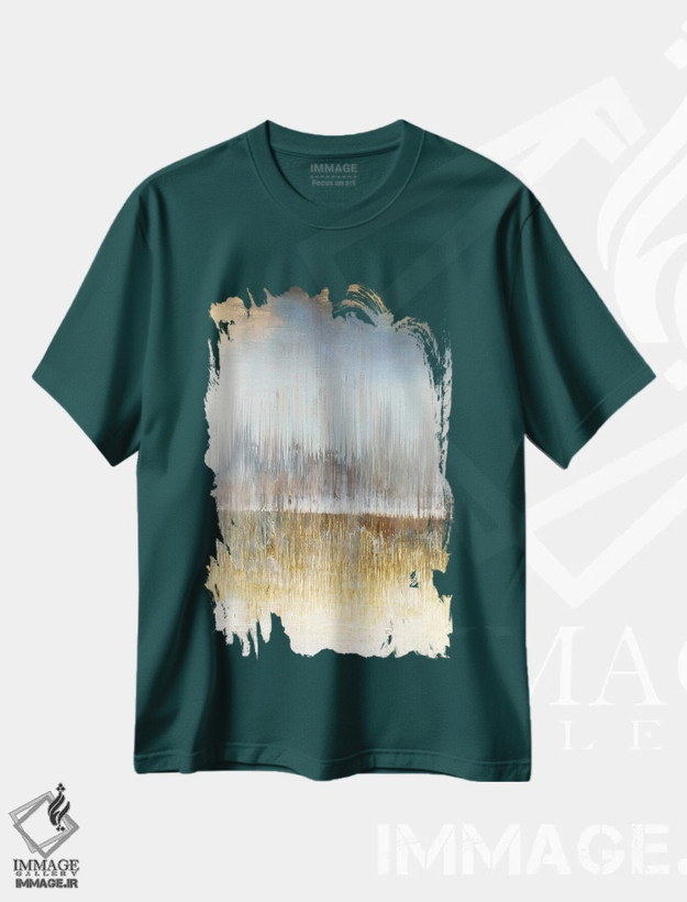تیشرت سبز طرح دار نقاشی روغنی رترو III اثر آرسی بسی