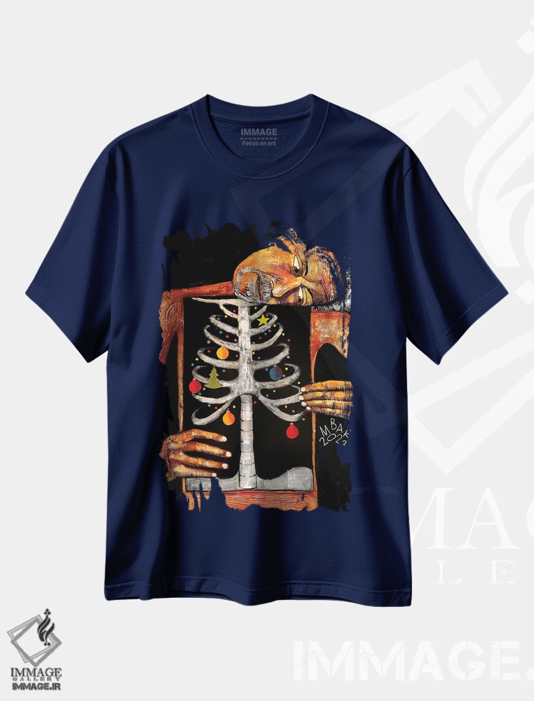 تیشرت سرمه ای طرح کریسمس ,ضیافتی که همیشه با توست اثر میخائیل بارانوفسکی